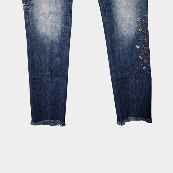 DRIFTWOOD Eva Classic Fit Bootcut Floral Embroidered Jeans 26 Boho Streetwear - Picture 6 of 14